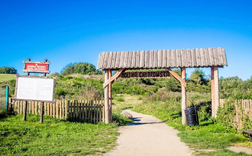 Chapowo - szlak niebieski w Dolinie Chapowskiej - droga na pla